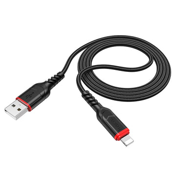 Cablu Date si Incarcare Hoco X59, USB-C la Lightning, PD20W, QC3.0, Braided, 1m - Albastru