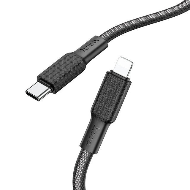 Cablu Date si Incarcare Hoco X69, USB-C la Lightning, PD20W, QC3.0 - Negru / Gri