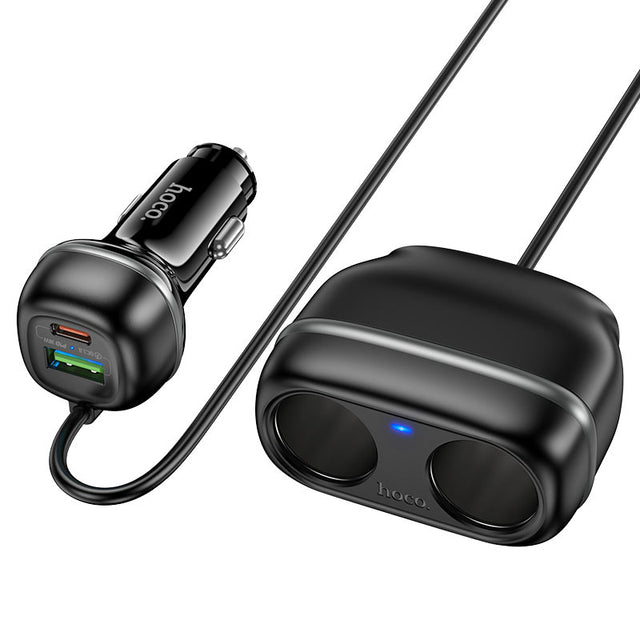 Incarcator Auto Cu Fir Hoco Z59, PD48W, 1xUSB-C, 1xUSB-A - Negru