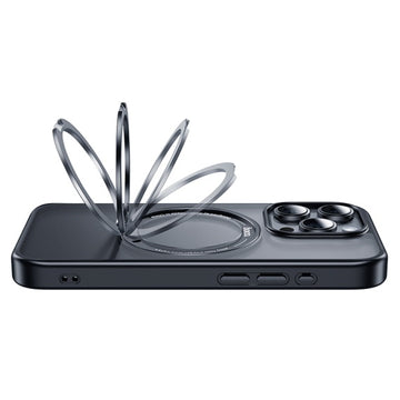 Husa Hoco AS1 pentru iPhone 15 Pro Max, MagSafe, Ring Stand, Frosted - Mov