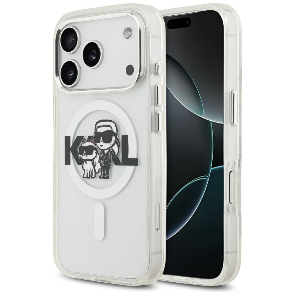Husa Karl Lagerfeld pentru APPLE iPhone 17 Pro - MagSafe, Rezistenta, TPU cu sclipici, transparent