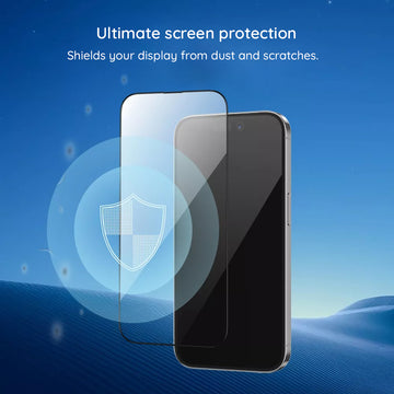 Folie Clear pentru iPhone 15 Pro Max, AntiStatic Glass - Transparent / Negru