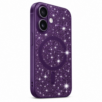 Husa MagSparks pentru iPhone 17, Glitter, MagSafe, Protectie Camera - Mov intens