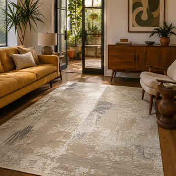 Covor Lirofe Stone Nordic Crem Bej Deschis - Efect Marmura Stralucitor Modern - Living, Sufragerie, Dormitor, Bucatarie, Hol - Fir Scurt 11 mm, Usor de Curatat