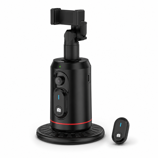 Suport telefon selfie cu urmarire faciala Hoco K23, rotire 360 grade, telecomanda, 1200mAh, negru - imagine 1