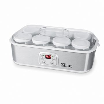Aparat de Facut Iaurt Zilan cu 8 Borcane din Sticla de 180 ml, Control Digital, Temporizator 1-48 Ore, Temperatura Reglabila 20-55°C