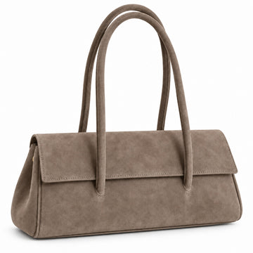 Misariva Ferrara Midi - Geanta de Umar din Piele Naturala Intoarsa Made in Italy, Taupe