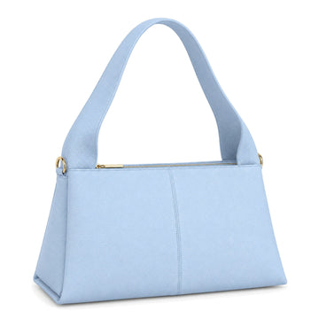Misariva Verona Midi - Geanta de Umar din Piele Naturala, Bleu