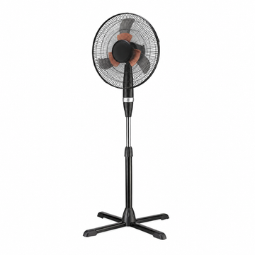 Ventilator cu Picior Zilan cu Paleta Dubla - Inaltime Reglabila, Pozitie Fixa sau Oscilanta, Timer 1 Ora - 45 W, 3 Trepte de Viteza, Grilaj 41 cm, Negru