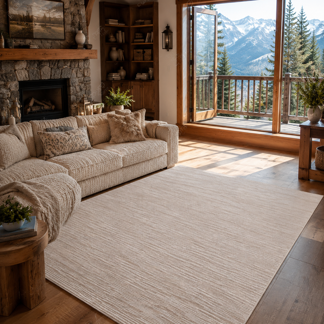 Covor Lofenia Stone Loft Crem Bej in living modern