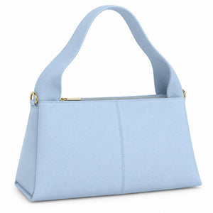 Misariva Verona Midi - Geanta de Umar din Piele Naturala, Bleu