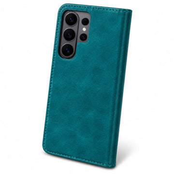 Husa Flip Piele pentru Samsung S26 Ultra, Deluxe, Magnetic Wallet - Deep verde