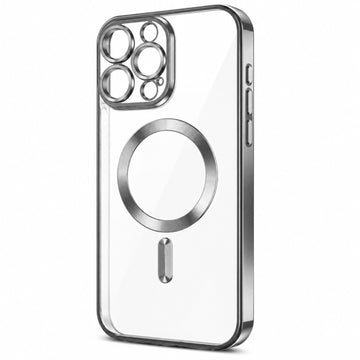 Husa Plating pentru iPhone 14 Pro Max, Silicon cu MagSafe, ElectroEdge - Argintiu