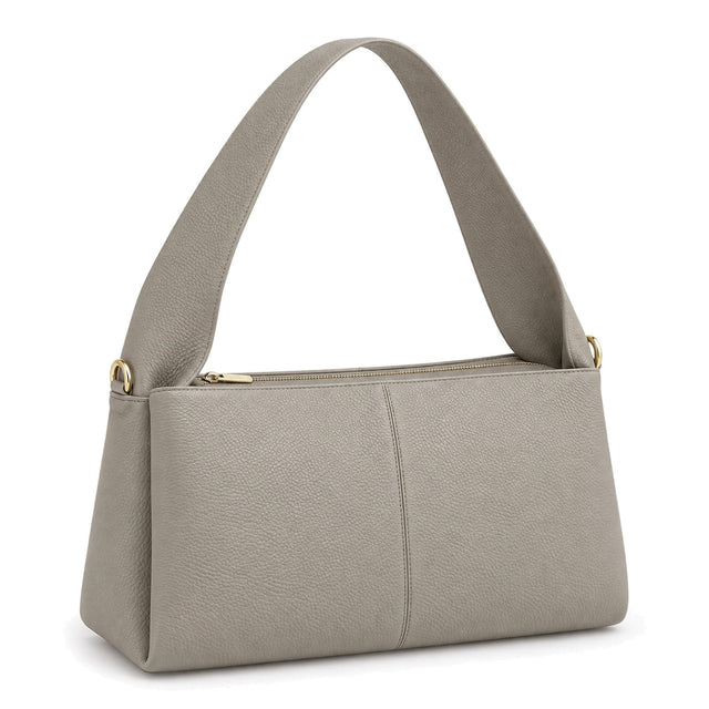 Misariva Verona Midi, geantă de umăr din piele naturală, Taupe, vedere din față