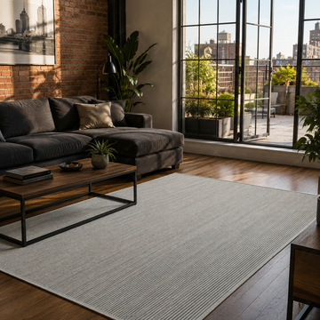 Covor Lirofe Stone Loft Gri Argintiu - Efect Marmura Stralucitor Modern - Living, Sufragerie, Dormitor, Bucatarie, Hol - Fir Scurt 11 mm, Usor de Curatat
