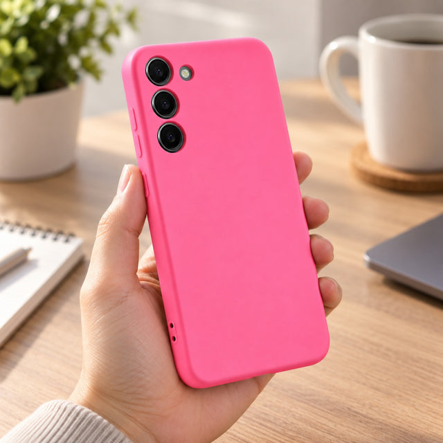 Husa Soft pentru Samsung A15, MicroFiber, TPU - Neon roz