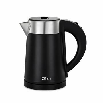 Fierbator Electric Zilan de 0,8 Litri cu Pereti Dubli - Nu Frige la Atingere si Tine Apa Calda Mai Mult, Bun pentru Birou si Camin - 800 W, Inox, Rezistenta Ascunsa, Oprire Automata