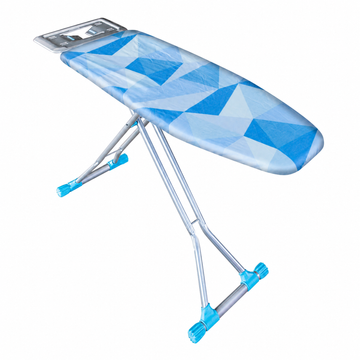 Masa de Calcat Zilan Bianco cu Suprafata Metalica Monolitica - Cadru Vopsit Electrostatic, Husa din Bumbac Colorat, Suport Ergonomic pentru Fier - 37x117 cm, Pliabila, Multicolor