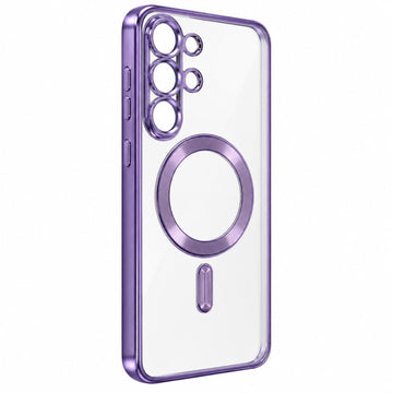 Husa Plating pentru Samsung S25 Ultra, Silicon cu MagSafe, ElectroEdge - Mov