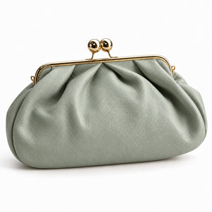 Misariva Procida Midi - Geanta cu Rama din Piele Naturala Made in Italy, Verde Salvie
