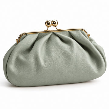 Misariva Procida Midi - Geanta cu Rama din Piele Naturala Made in Italy, Verde Salvie