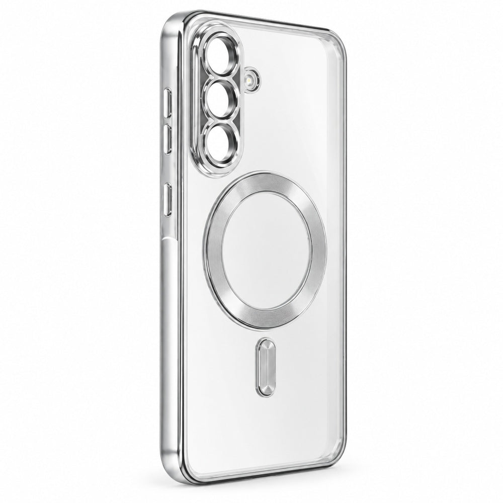 Husa Plating pentru Samsung S25 Ultra, Silicon cu MagSafe, ElectroEdge - Argintiu