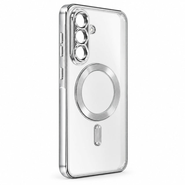 Husa Plating pentru Samsung S25 Ultra, Silicon cu MagSafe, ElectroEdge - Argintiu