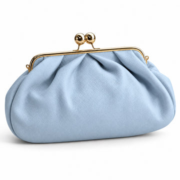 Misariva Procida Midi - Geanta cu Rama din Piele Naturala Made in Italy, Bleu