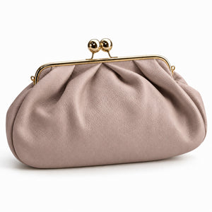 Misariva Procida Midi - Geanta cu Rama din Piele Naturala Made in Italy, Nude