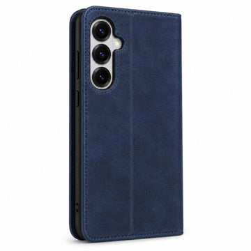 Husa Flip Piele pentru Samsung S25, Deluxe, Magnetic Wallet - Deep albastru