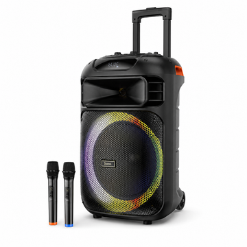 Boxa portabila outdoor Hoco HA5 cu 2 microfoane wireless, RGB, 60W, negru