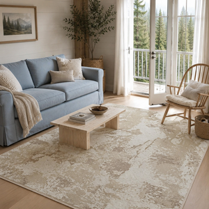Covor Lirofe Stone Nordic Crem Bej - Efect Marmura Stralucitor Modern - Living, Sufragerie, Dormitor, Bucatarie, Hol - Fir Scurt 11 mm, Usor de Curatat