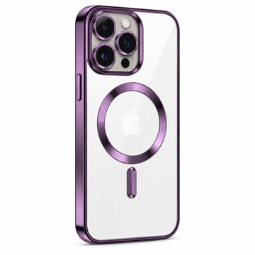 Husa Plating pentru iPhone 15 Pro, Silicon cu MagSafe, ElectroEdge - Mov