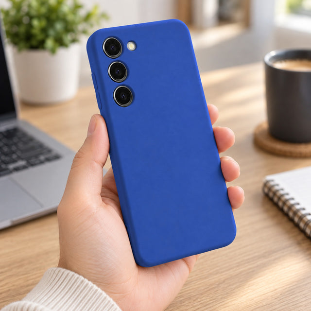 Husa Soft pentru Samsung A15, MicroFiber, TPU - Bleumarin