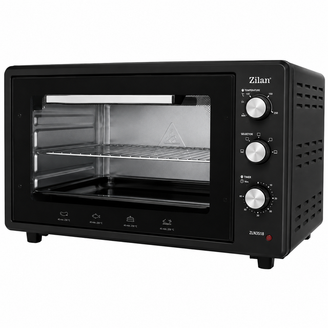 Cuptor Electric Zilan 48 L Negru, Rezistente Cr-Ni Impreuna  - imagine 1