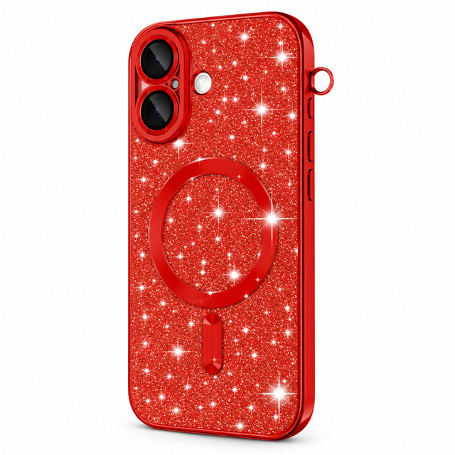Husa MagSparks iPhone 17 rosu glitter - poza catalog