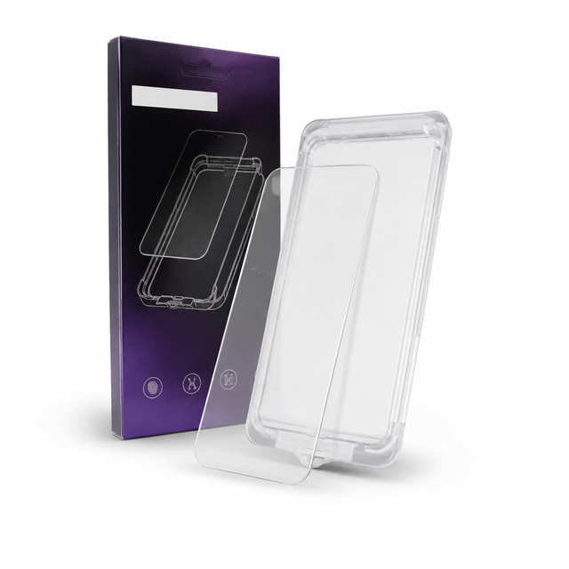 Folie Clear pentru iPhone 16, MagicBox Glass, InstantFit - T - imagine 1