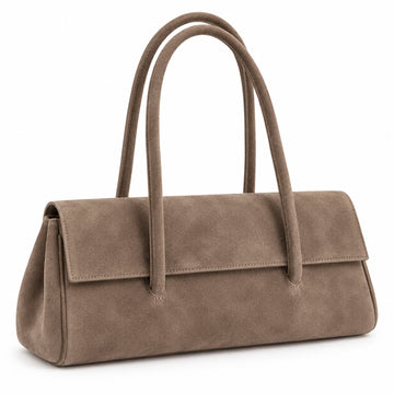 Misariva Ferrara Midi - Geanta de Umar din Piele Naturala Intoarsa Made in Italy, Taupe