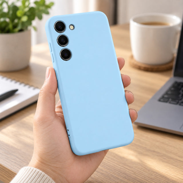 Husa Soft pentru Samsung A15, MicroFiber, TPU - Albastru cer