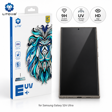 Folie Sticla UV Clear Lito pentru Samsung Galaxy S24 Ultra, Instalare AUTOMATA cu UV Kit Box, Protectie Extinsa 9H, Ultra Clear Transparenta, 6.8 inch