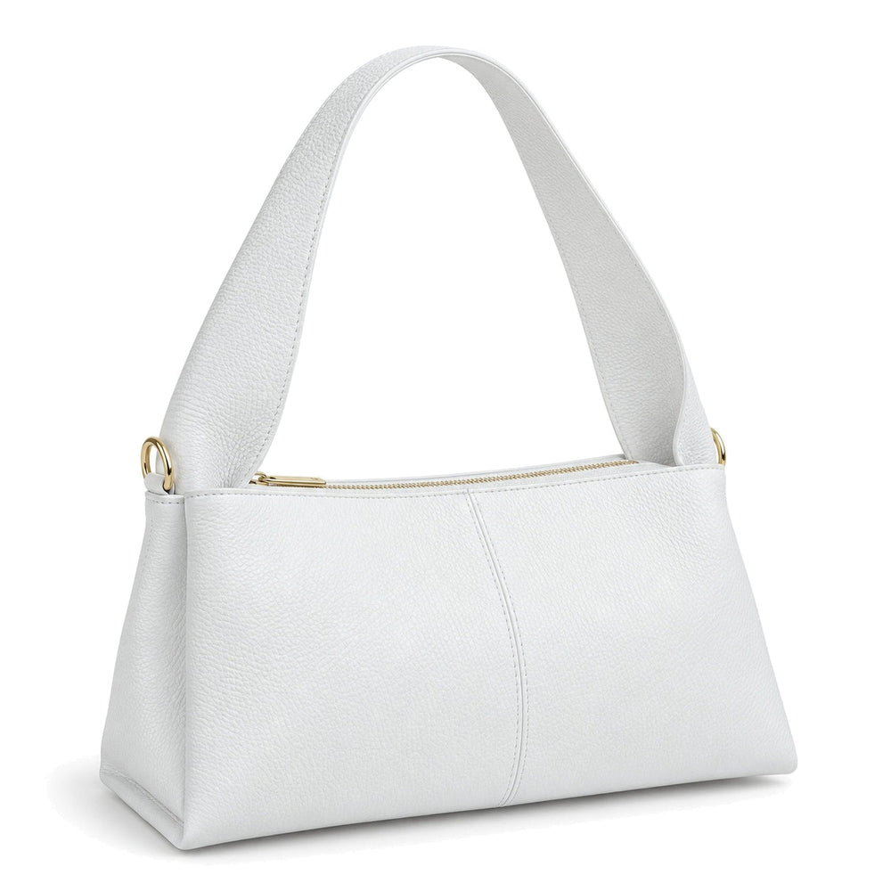 Misariva Verona Midi - Geanta de Umar din Piele Naturala Made in Italy, Alb