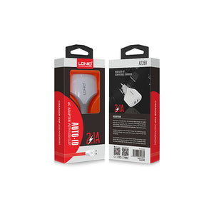 Incarcator Retea + Cablu Lightning Ldnio A2268-I, 1m, 2xUSB-A, 35W, Quick PD - Alb