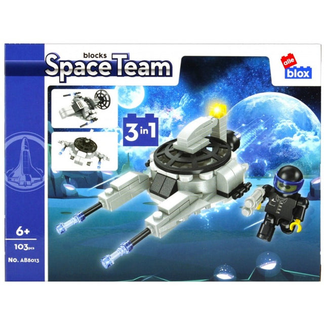 Set de constructie Alleblox Spece Team - nava spatiala 3 in 1 - AB8013 / 492883, 103 piese, 6+