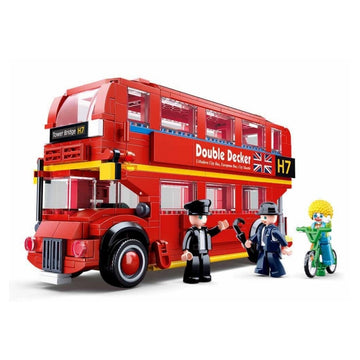Joc de constructie Autobuz Londonez, pvc, Sluban M38-B0708, 382 piese, 42.5x33x6.7cm