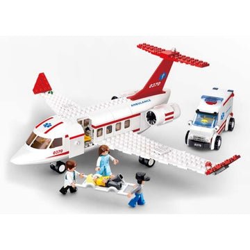 Joc de constructie Avion ambulanta, pvc, Sluban M38-B0370, 335 piese, 38x28.5x6.7cm