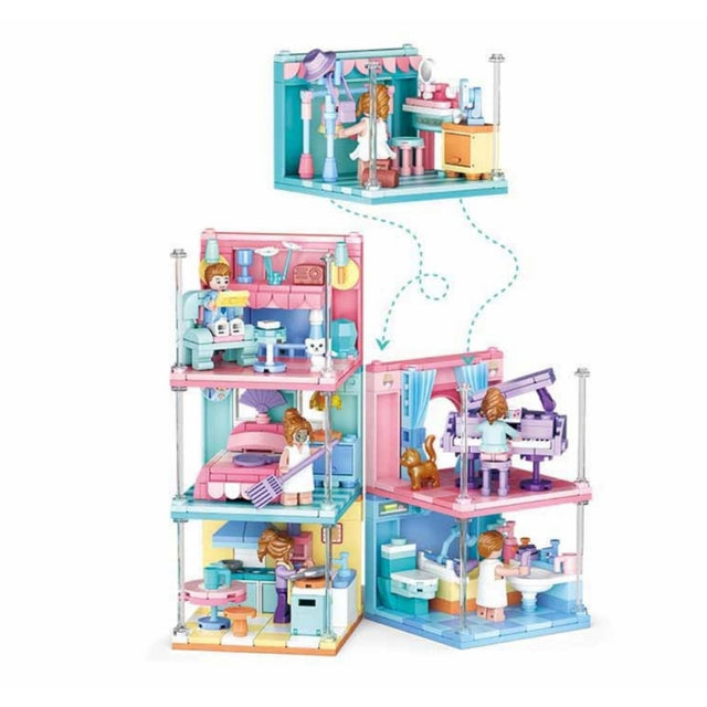 Joc de constructie Mini meserii, 6 modele, pvc, Sluban M38-B0757, 30.5x19.7x15.1cm
