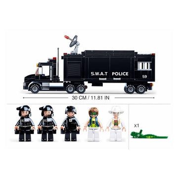 Joc de constructie Vehicul S.W.A.T, pvc, Sluban M38-B0659, 540 piese, 47.5x33x6.7cm