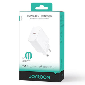 Incarcator Retea + Cablu Lightning Joyroom JR-TCF11, 25W, 1xUSB-C, PD - Alb