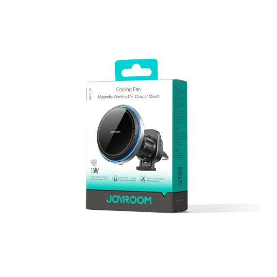 Suport auto cu incarcare wireless Joyroom JR-ZS387, magnetic, ventilator racire, prindere 