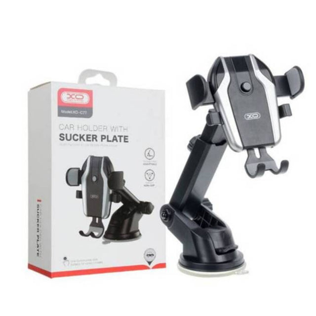Suport Auto XO C77, cu Cleme Laterale, Montaj Bord, AutoGravity, MultiAngle - Negru